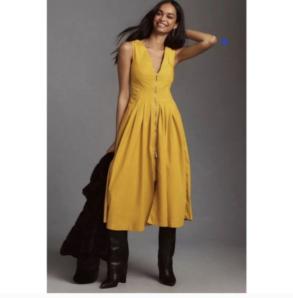 ANTHROPOLOGIE Zip-Up Midi Dress